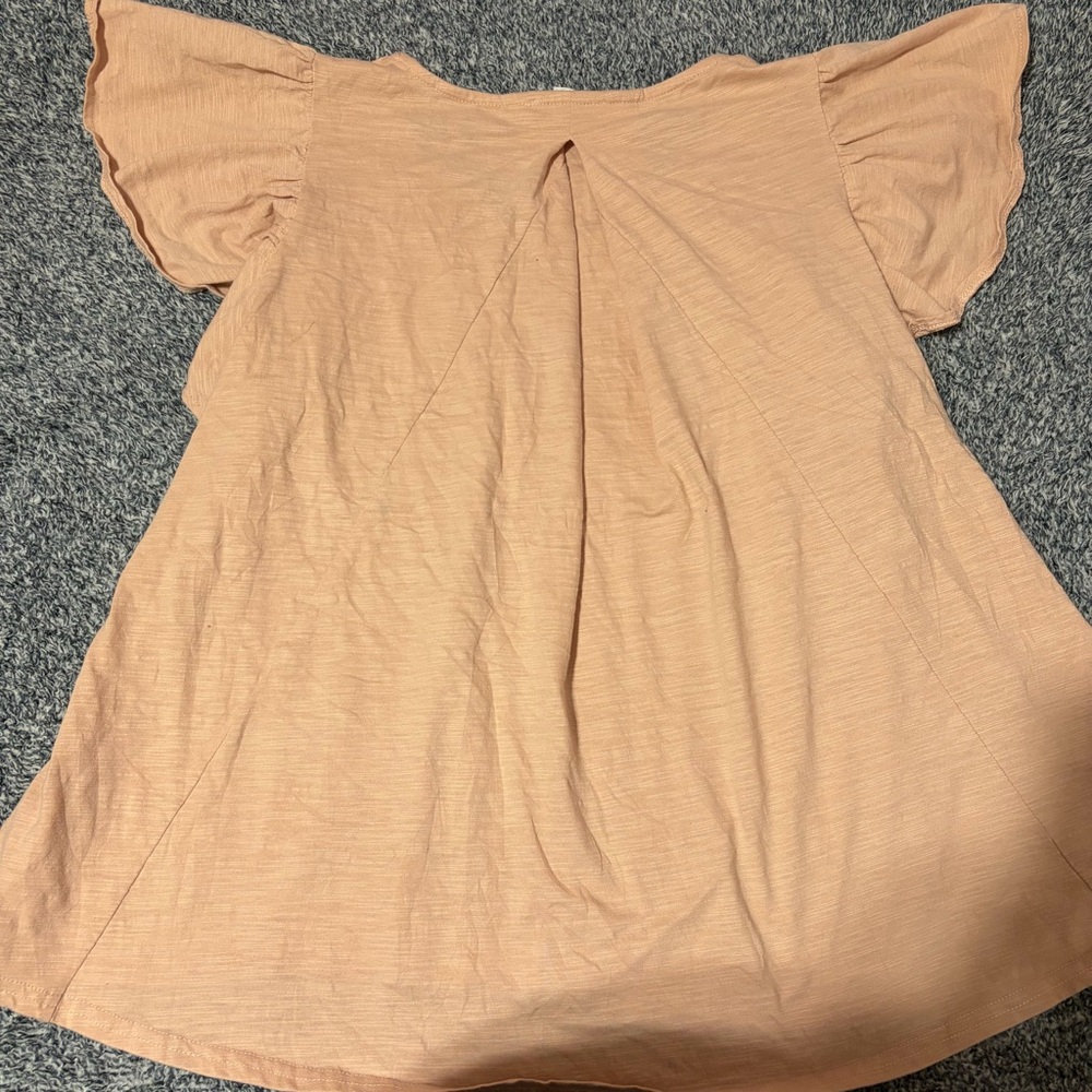 Love Riche Soft Peach Ruffle Sleeve Top - Picture 3 of 10